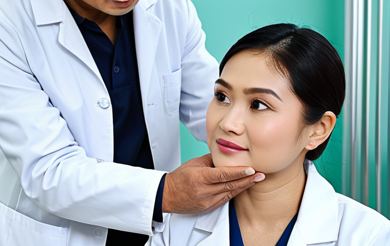 Experienced ENT Doctor**

"A professional and experienced ENT doctor examining a patient in a modern, well-equipped clinic in Thailand. The doctor is fully clothed in professional attire, wearing a white coat. The patient is also fully clothed and comfortable. Focus on the doctor's expertise and the advanced medical equipment. Safe for work, appropriate content, fully clothed, professional, perfect anatomy, well-formed hands, natural pose, high quality."

**