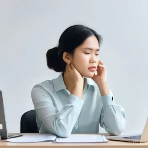 목 이물감 원인과 이비인후과 진료 - **Prompt 1: Visualizing Stress-Induced Throat Discomfort**
    "A young Thai woman in her late 20s i...